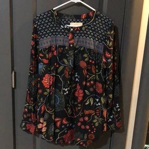 Loft half button down blouse